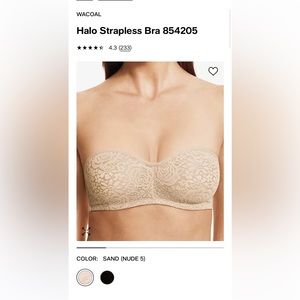 WACOAL STRAPLESS BRA